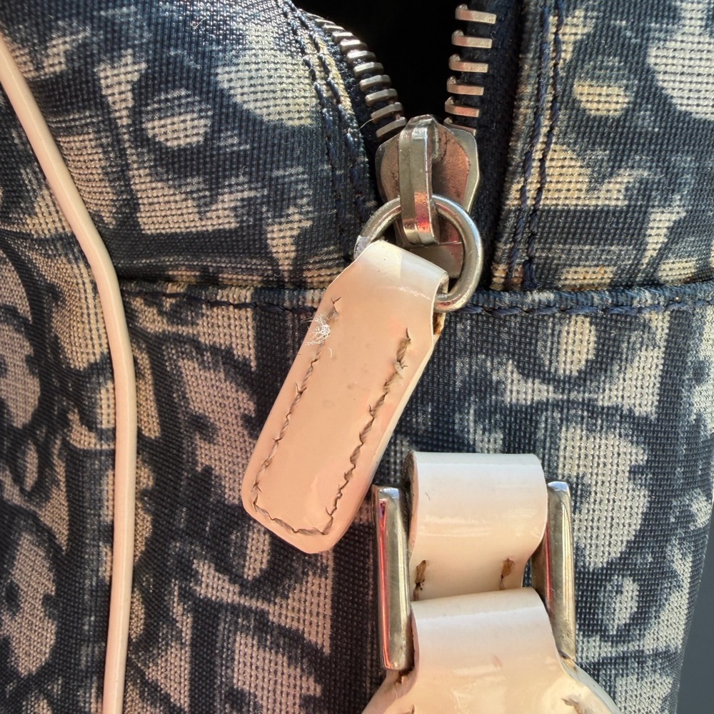 Christian Dior Trotter Shoulder Bag Blue and White Monogram Canvas - Picture 9 of 15